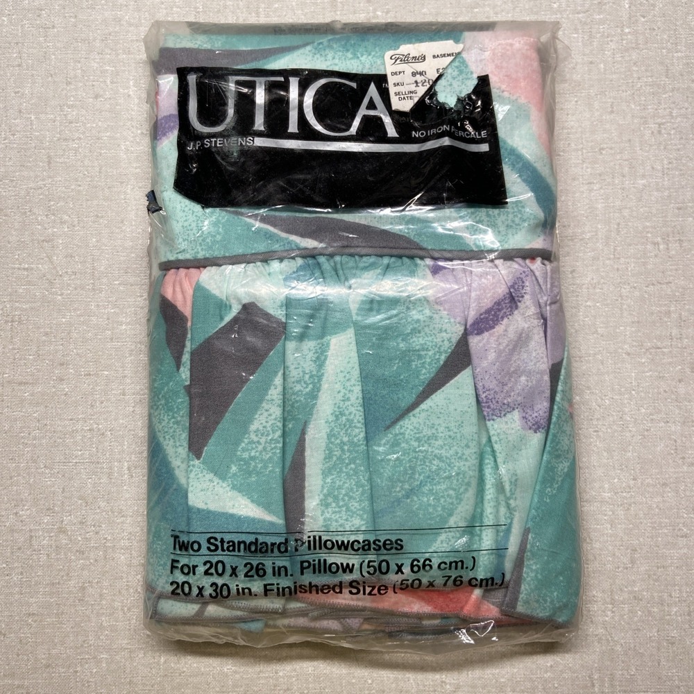 2 Vintage Utica JP Stevens & Co 80's 90's Ruffle Standard Pillowcases NIP Retro